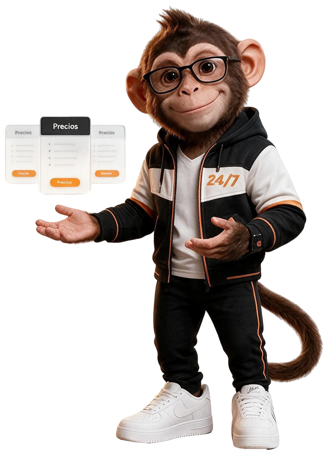 Albert presentando los planes y precios