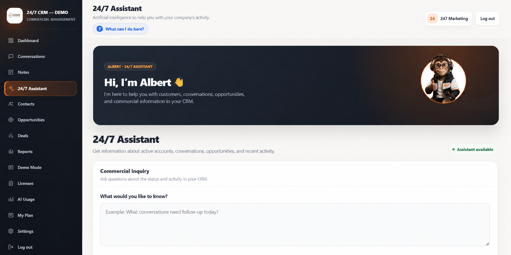 CRM 24/7 client portal